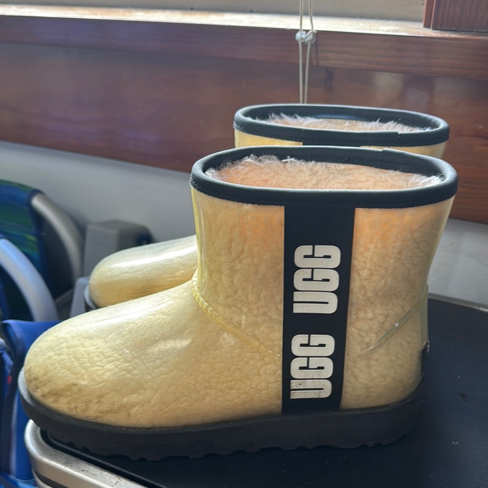 UGG Yellow Ankle Boots with Rubber Sole